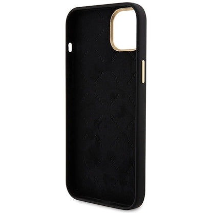 Guess Silicone Logo Strass 4G Case for iPhone 15 - Black_6