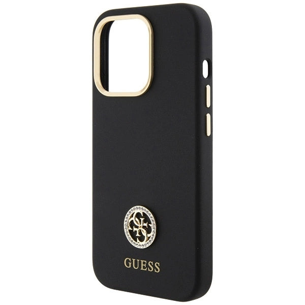 Guess Silicone Logo Strass 4G case for iPhone 15 Pro Max - black_5