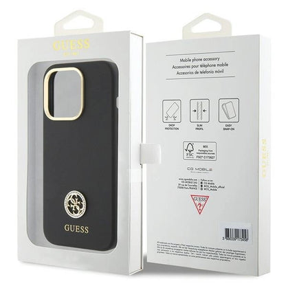 Guess Silicone Logo Strass 4G case for iPhone 15 Pro Max - black_7