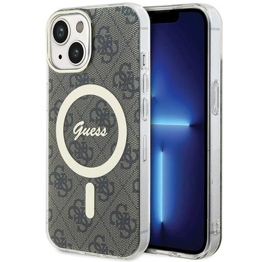 Guess IML 4G MagSafe iPhone 15 Plus Case - Brown_0