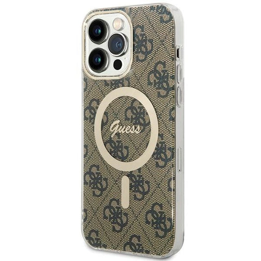 Guess IML 4G MagSafe Case for iPhone 15 Pro Max - Brown_0