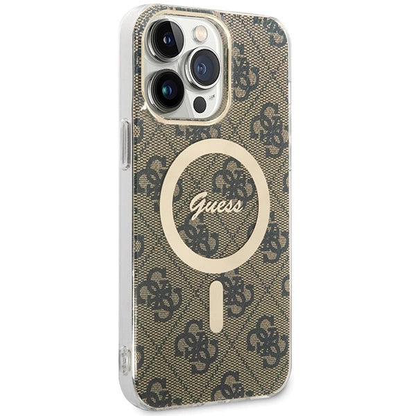 Guess IML 4G MagSafe Case for iPhone 15 Pro Max - Brown_2
