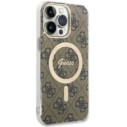 Guess IML 4G MagSafe Case for iPhone 15 Pro Max - Brown_2