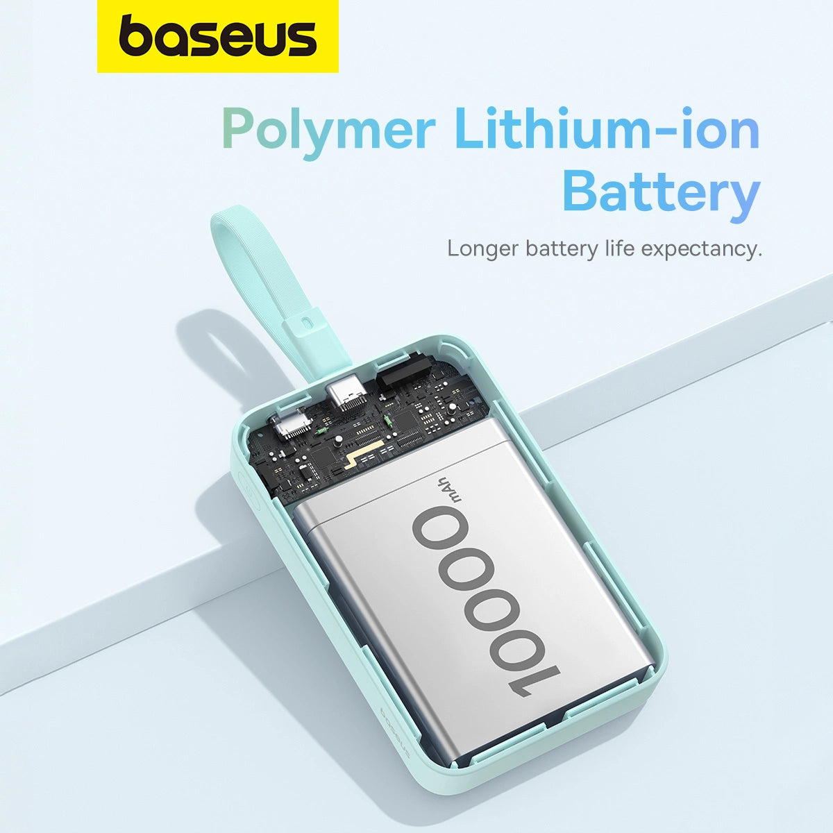 Baseus Magnetic Mini MagSafe 10000mAh 20W powerbank with built-in Lightning cable - blue + Baseus Simple Series USB-C - USB-C 60W 0.3m cable_13