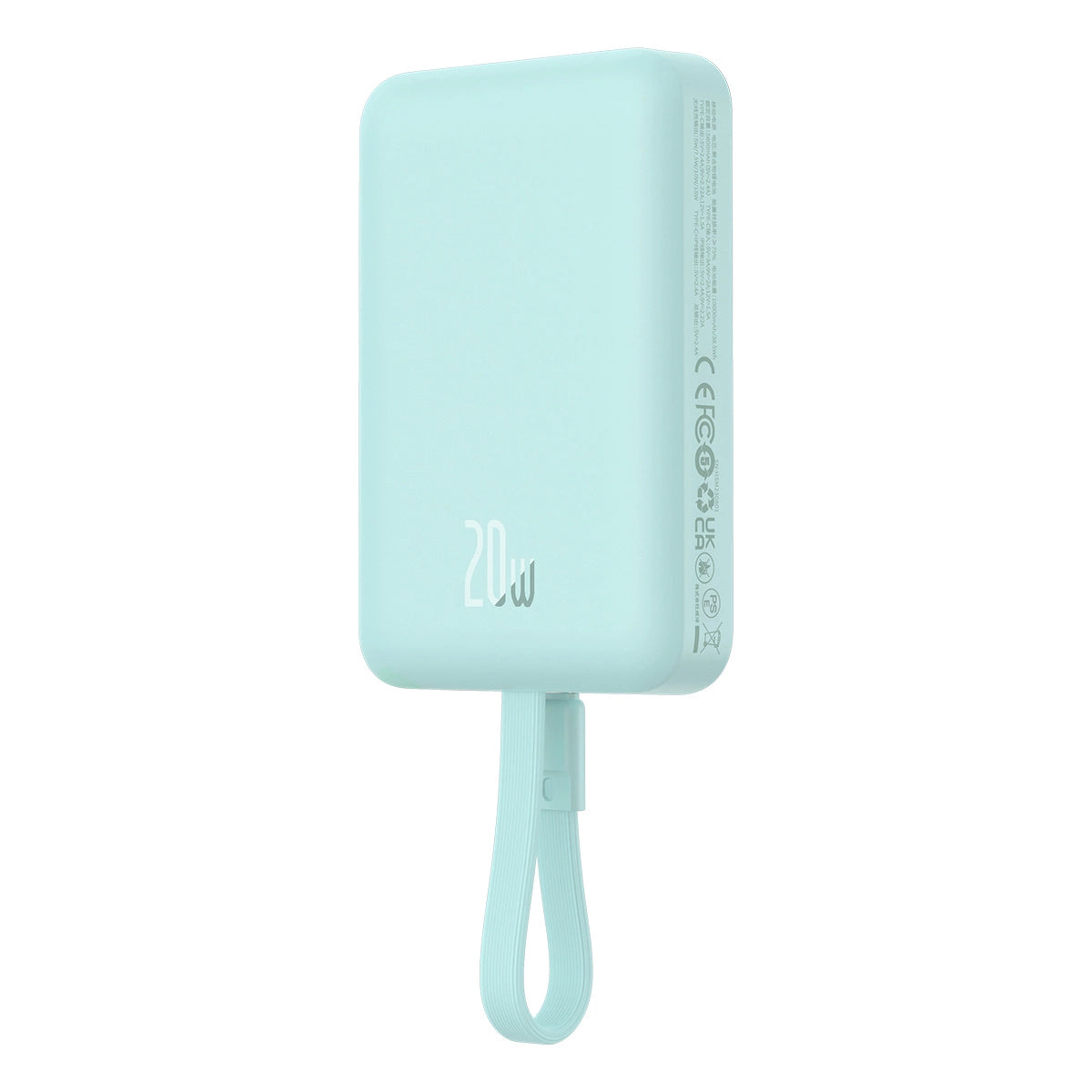 Baseus Magnetic Mini MagSafe 10000mAh 20W powerbank with built-in Lightning cable - blue + Baseus Simple Series USB-C - USB-C 60W 0.3m cable_4
