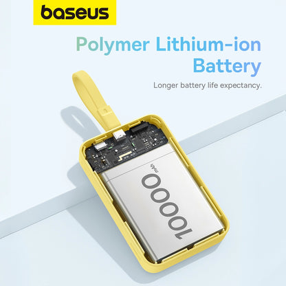 Baseus Magnetic Mini MagSafe 10000mAh 20W powerbank with built-in Lightning cable - yellow + Baseus Simple Series USB-C - USB-C 60W 0.3m cable_21