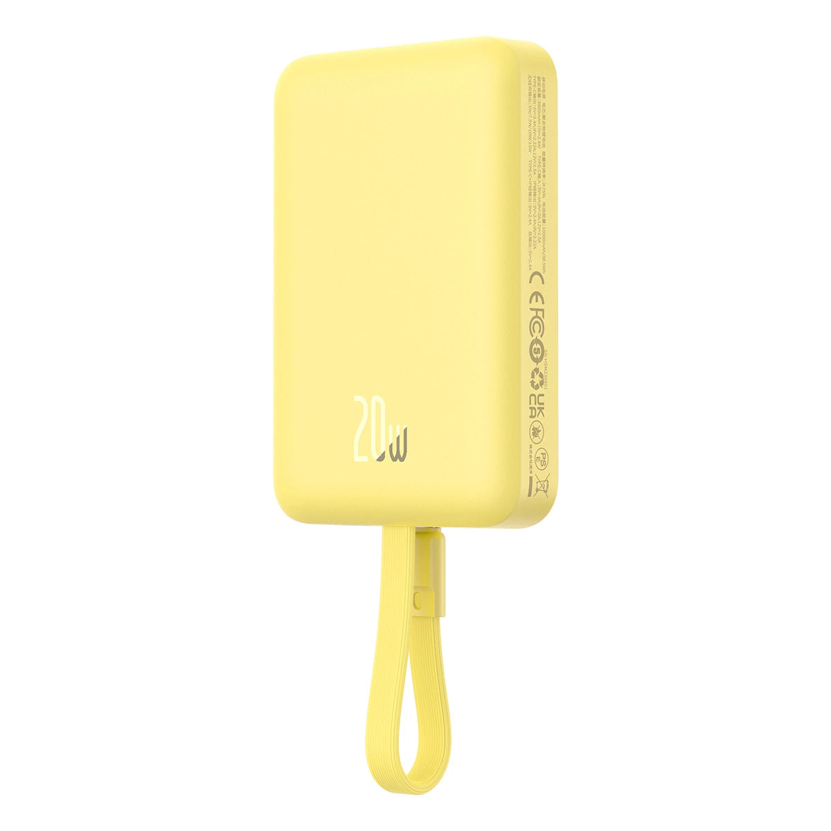 Baseus Magnetic Mini MagSafe 10000mAh 20W powerbank with built-in Lightning cable - yellow + Baseus Simple Series USB-C - USB-C 60W 0.3m cable_6