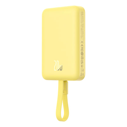 Baseus Magnetic Mini MagSafe 10000mAh 20W powerbank with built-in Lightning cable - yellow + Baseus Simple Series USB-C - USB-C 60W 0.3m cable_6