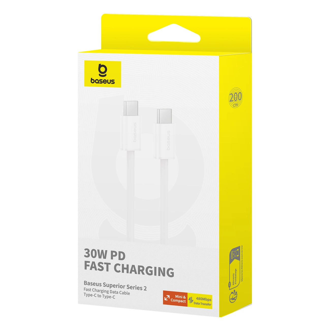 Baseus Superior Series ll USB-C - USB-C 30W 480Mb/s 2m cable - white_4