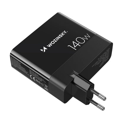 Wozinsky CGWCB 140W GaN wall charger 3 x USB-C / 2 x USB-A - black_2