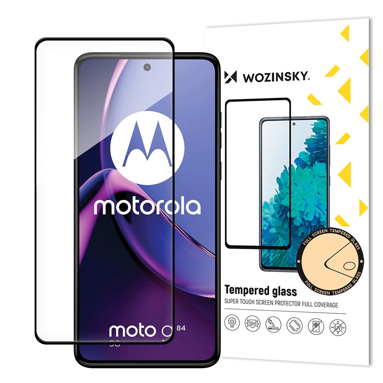 Wozinsky Tempered glass Full Glue for Motorola Moto G84 full screen with frame - black_0