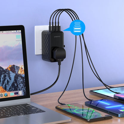 Choetech PD6028 EU / US / AUS / UK travel adapter 2x USB-C 2x USB-A 100W - black_7