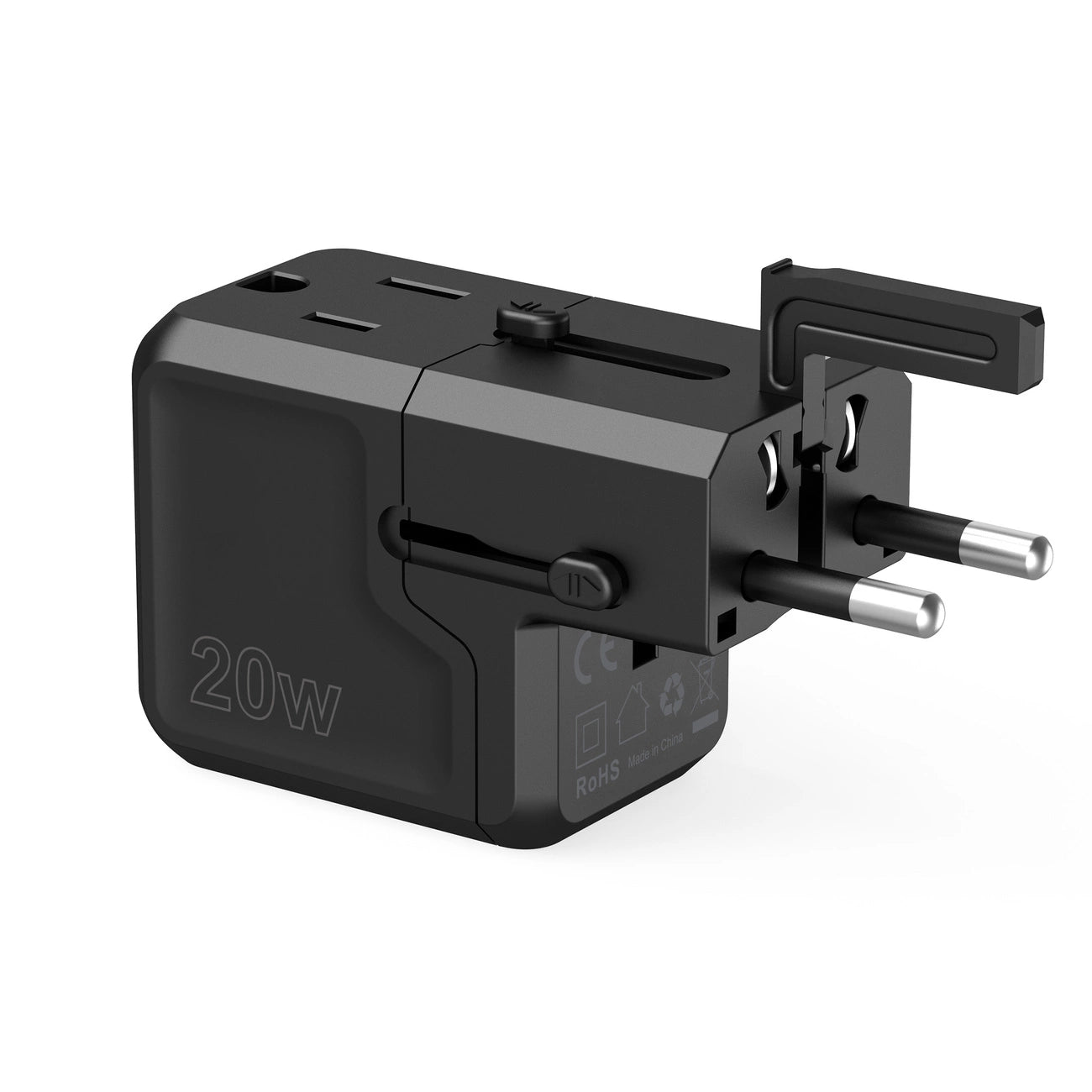 Choetech PD6038 USB-C USB-A PD 20W Travel Charger USA EU UK AU - Black_10