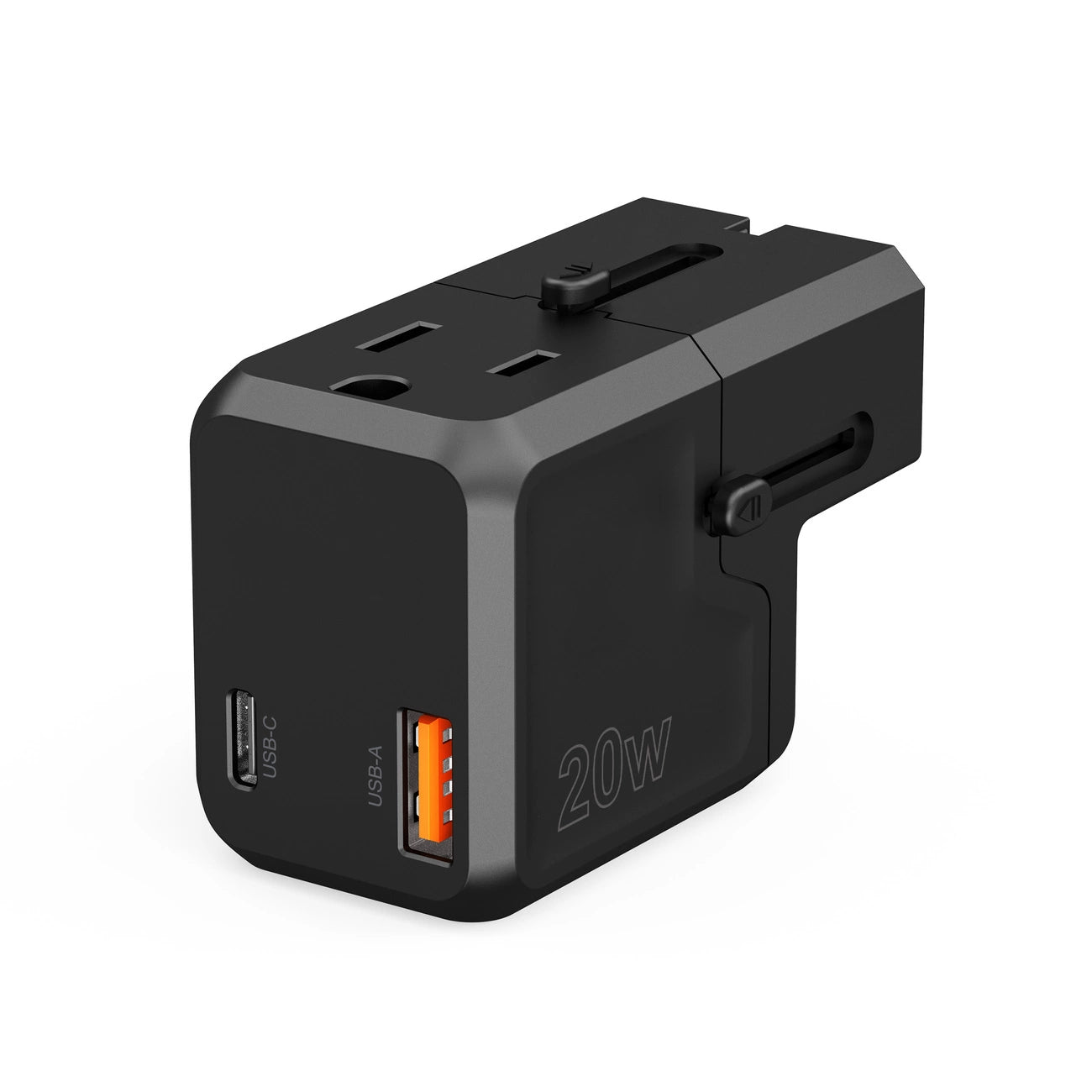 Choetech PD6038 USB-C USB-A PD 20W Travel Charger USA EU UK AU - Black_3