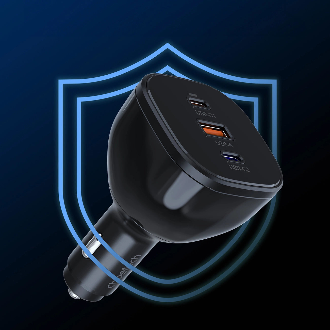 Choetech TC0024 car charger 160W 2x USB-C PD 3.1 1x USB-A - black_5