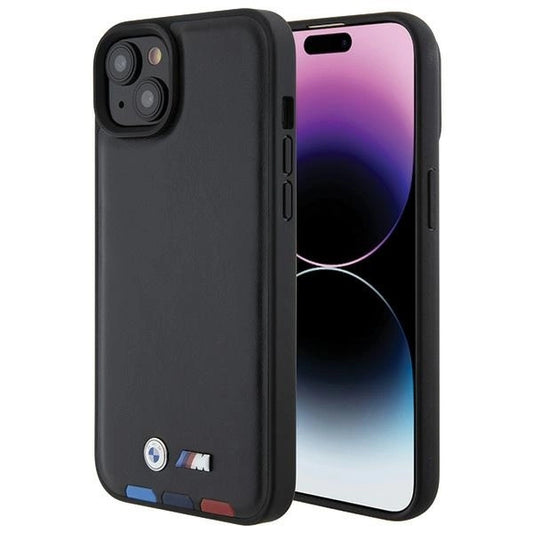 BMW BMHCP15M22PTDK iPhone 15 Plus 6.7&quot; black/black Leather Stamp Tricolor_0