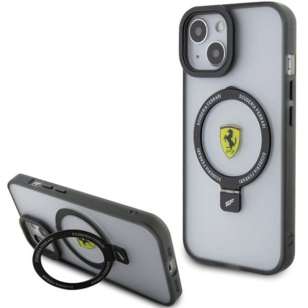 Ferrari FEHMP15SUSCAK iPhone 15 6.1" black/black hardcase Ring Stand 2023 Collection MagSafe_0