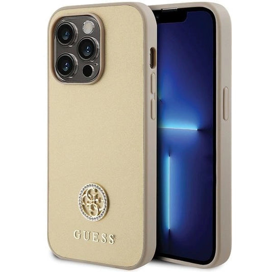 Guess GUHCP15XPS4DGPD iPhone 15 Pro Max 6.7" gold/gold hardcase Strass Metal Logo_0