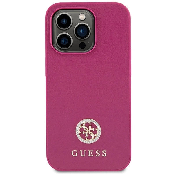 Guess GUHCP15XPS4DGPP iPhone 15 Pro Max 6.7" pink/pink hardcase Strass Metal Logo_2