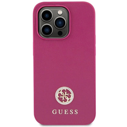 Guess GUHCP15XPS4DGPP iPhone 15 Pro Max 6.7" pink/pink hardcase Strass Metal Logo_2