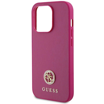 Guess GUHCP15XPS4DGPP iPhone 15 Pro Max 6.7" pink/pink hardcase Strass Metal Logo_5