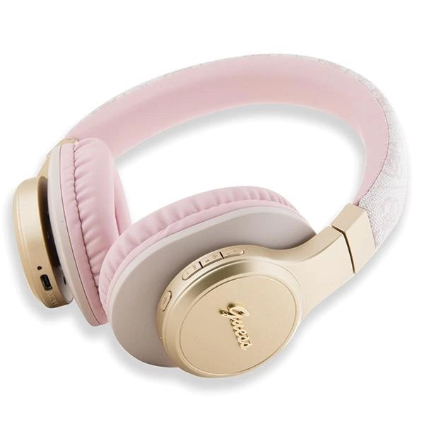 Guess Bluetooth on-ear headphones GUBH604GEMP pink/pink 4G Script_1