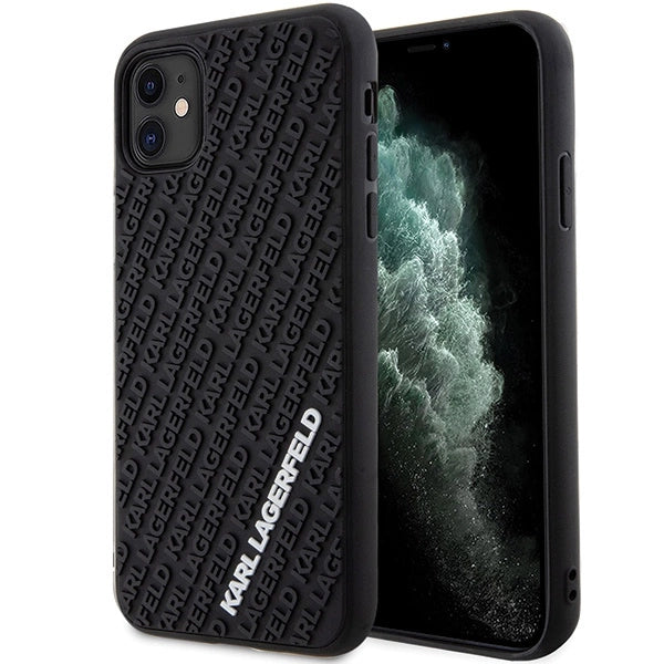 Karl Lagerfeld KLHCN613DMKRLK iPhone 11 / Xr 6.1" black/black hardcase 3D Rubber Multi Logo_0