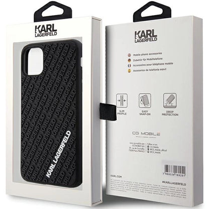 Karl Lagerfeld KLHCN613DMKRLK iPhone 11 / Xr 6.1" black/black hardcase 3D Rubber Multi Logo_7
