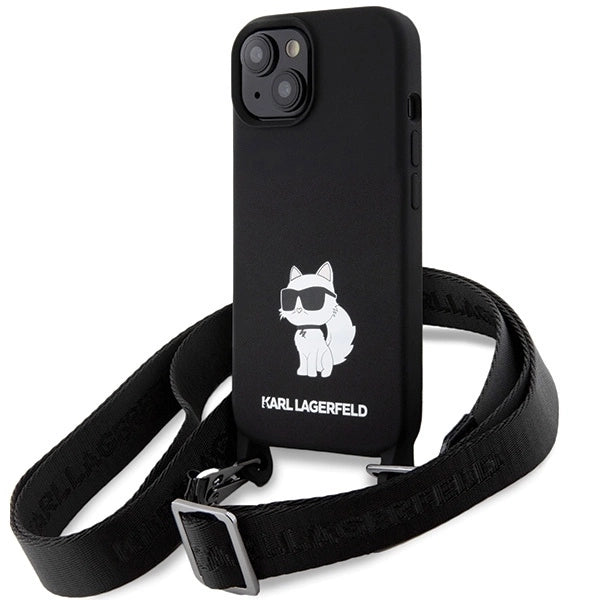 Karl Lagerfeld KLHCP15SSCBSCNK iPhone 15 6.1&quot; hardcase black/black Crossbody Silicone Choupette_0