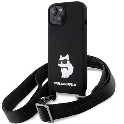 Karl Lagerfeld KLHCP15SSCBSCNK iPhone 15 6.1&quot; hardcase black/black Crossbody Silicone Choupette_0