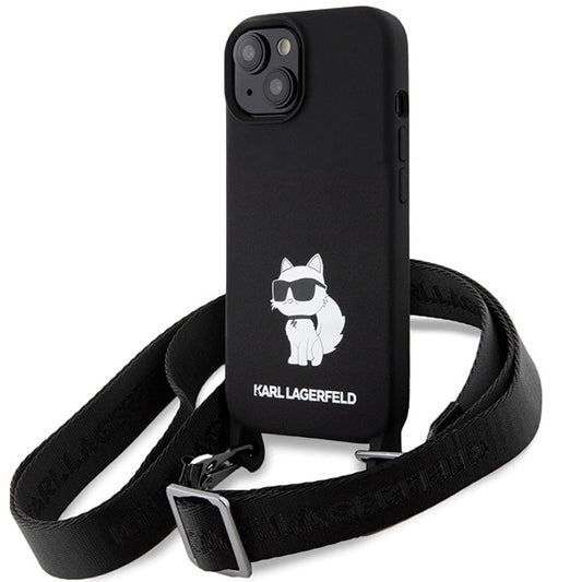 Karl Lagerfeld KLHCP15SSCBSCNK iPhone 15 6.1&quot; hardcase black/black Crossbody Silicone Choupette_0