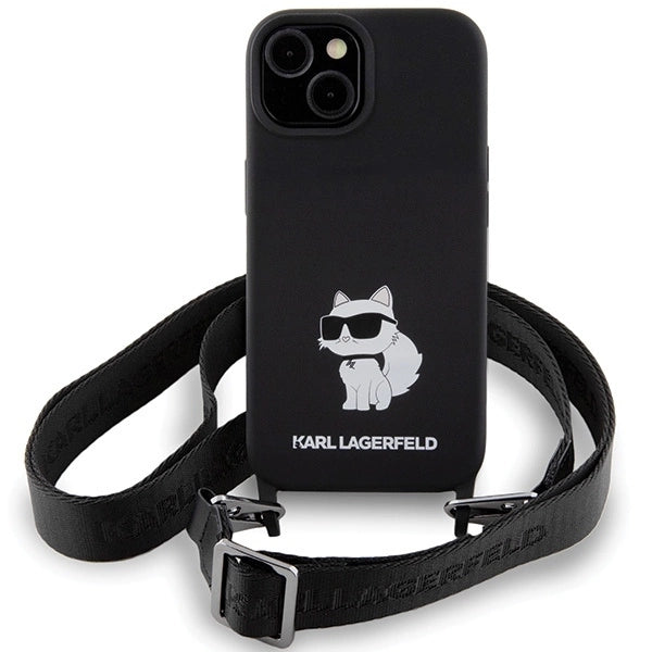 Karl Lagerfeld KLHCP15SSCBSCNK iPhone 15 6.1&quot; hardcase black/black Crossbody Silicone Choupette_1