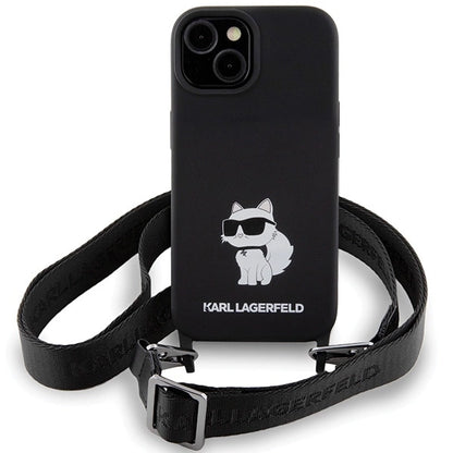 Karl Lagerfeld KLHCP15SSCBSCNK iPhone 15 6.1&quot; hardcase black/black Crossbody Silicone Choupette_1