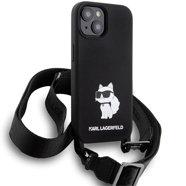 Karl Lagerfeld KLHCP15SSCBSCNK iPhone 15 6.1&quot; hardcase black/black Crossbody Silicone Choupette_2