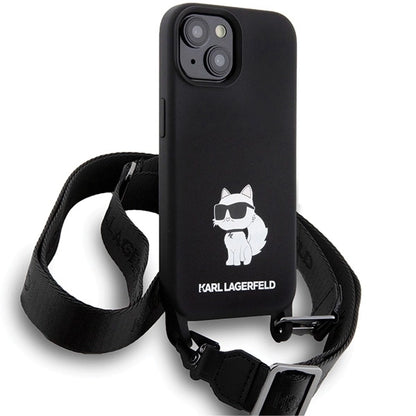 Karl Lagerfeld KLHCP15SSCBSCNK iPhone 15 6.1&quot; hardcase black/black Crossbody Silicone Choupette_2