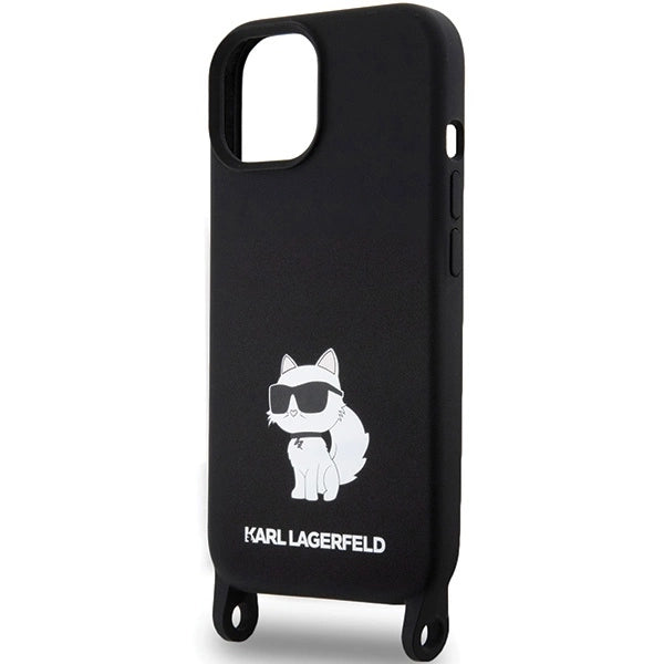 Karl Lagerfeld KLHCP15SSCBSCNK iPhone 15 6.1&quot; hardcase black/black Crossbody Silicone Choupette_4