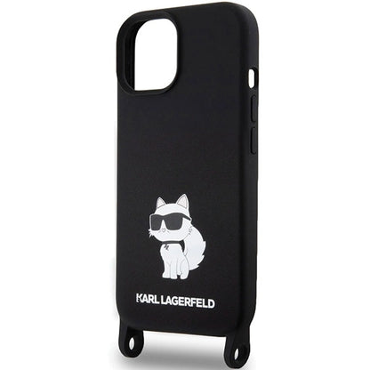 Karl Lagerfeld KLHCP15SSCBSCNK iPhone 15 6.1&quot; hardcase black/black Crossbody Silicone Choupette_4