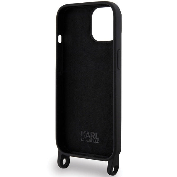 Karl Lagerfeld KLHCP15SSCBSKNK iPhone 15 6.1" hardcase black/black Crossbody Silicone Ikonik_5