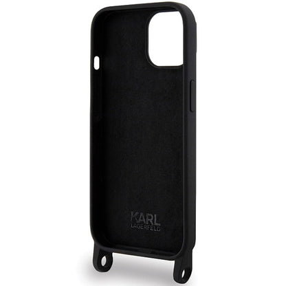 Karl Lagerfeld KLHCP15SSCBSKNK iPhone 15 6.1" hardcase black/black Crossbody Silicone Ikonik_5
