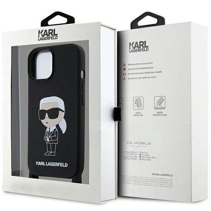 Karl Lagerfeld KLHCP15SSCBSKNK iPhone 15 6.1" hardcase black/black Crossbody Silicone Ikonik_6