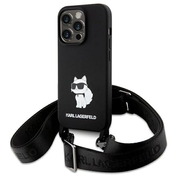 Karl Lagerfeld KLHCP15XSCBSCNK iPhone 15 Pro Max 6.7" hardcase black/black Crossbody Silicone Choupette_0