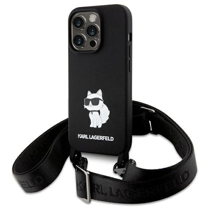 Karl Lagerfeld KLHCP15XSCBSCNK iPhone 15 Pro Max 6.7" hardcase black/black Crossbody Silicone Choupette_0