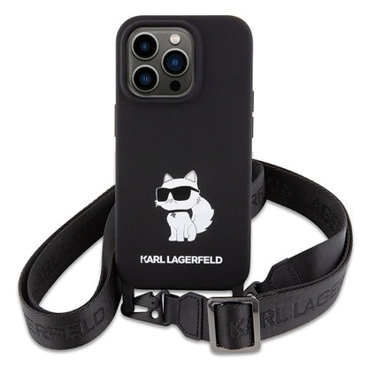 Karl Lagerfeld KLHCP15XSCBSCNK iPhone 15 Pro Max 6.7" hardcase black/black Crossbody Silicone Choupette_1