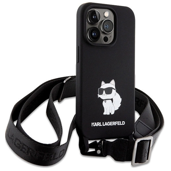 Karl Lagerfeld KLHCP15XSCBSCNK iPhone 15 Pro Max 6.7" hardcase black/black Crossbody Silicone Choupette_2