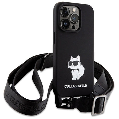Karl Lagerfeld KLHCP15XSCBSCNK iPhone 15 Pro Max 6.7" hardcase black/black Crossbody Silicone Choupette_2