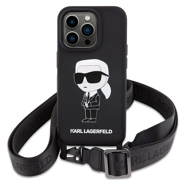 Karl Lagerfeld KLHCP15XSCBSKNK iPhone 15 Pro Max 6.7&quot; hardcase black/black Crossbody Silicone Ikonik_1