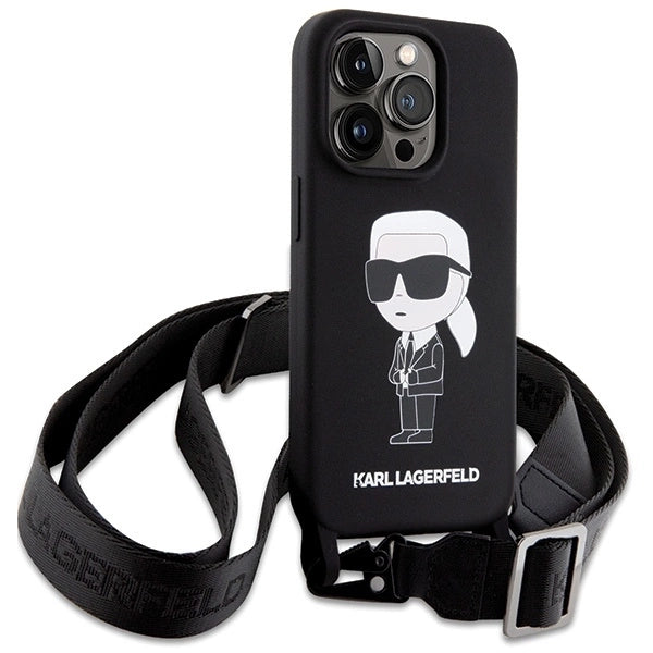 Karl Lagerfeld KLHCP15XSCBSKNK iPhone 15 Pro Max 6.7&quot; hardcase black/black Crossbody Silicone Ikonik_2