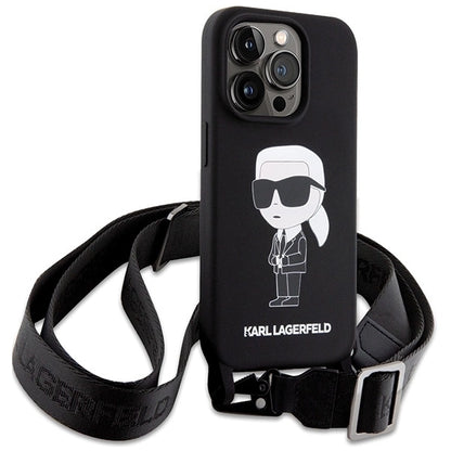 Karl Lagerfeld KLHCP15XSCBSKNK iPhone 15 Pro Max 6.7&quot; hardcase black/black Crossbody Silicone Ikonik_2
