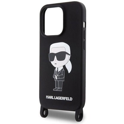 Karl Lagerfeld KLHCP15XSCBSKNK iPhone 15 Pro Max 6.7&quot; hardcase black/black Crossbody Silicone Ikonik_4