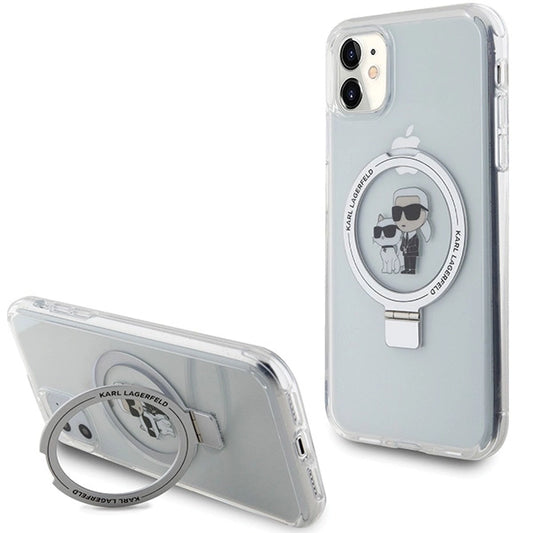 Karl Lagerfeld KLHMN61HMRSKCH iPhone 11 / Xr 6.1" white/white hardcase Ring Stand Karl&amp;Choupette MagSafe_0